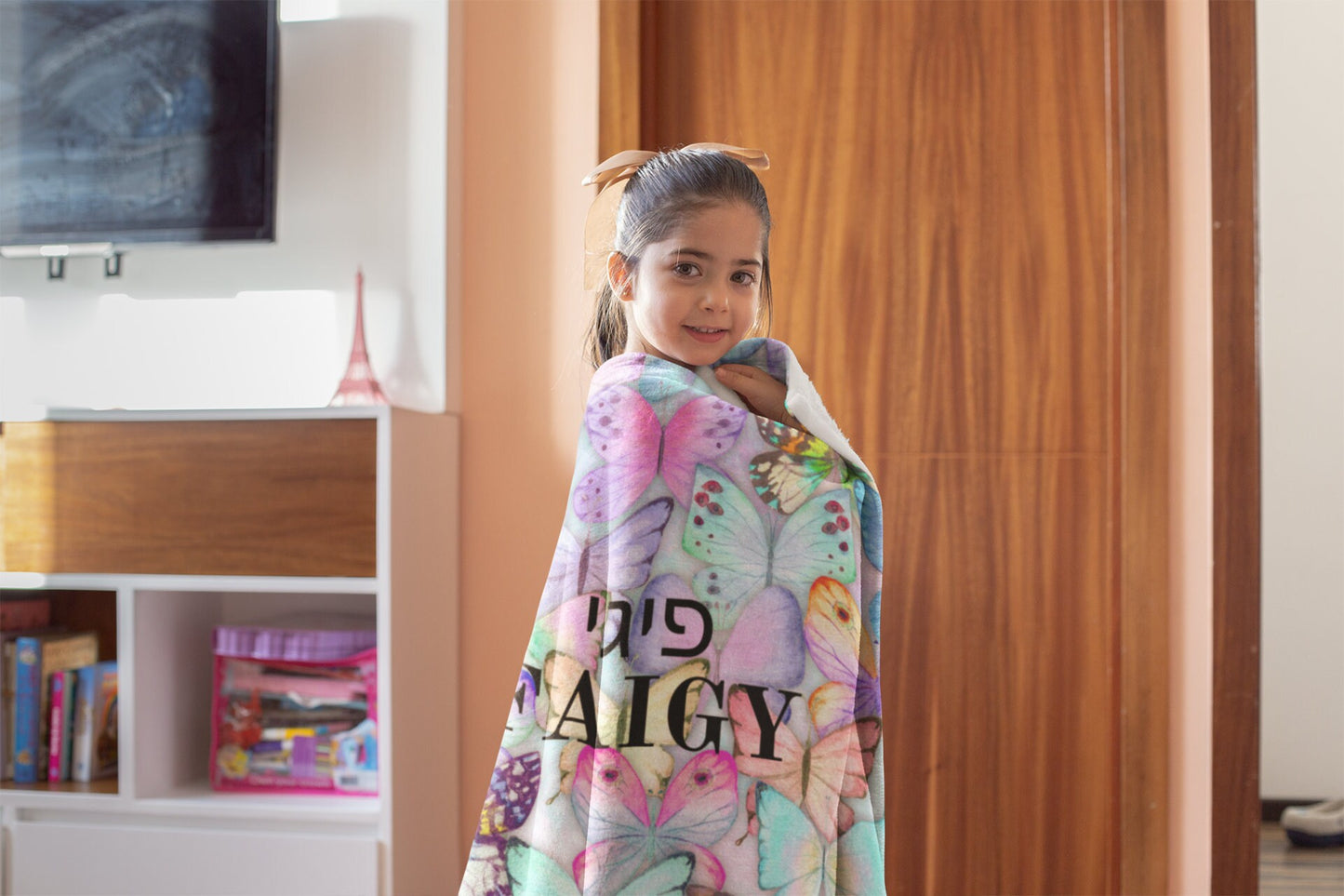 Hebrew English Blanket, Jewish teenager girl, Jewish camp Blanket, Hebrew customized blanket