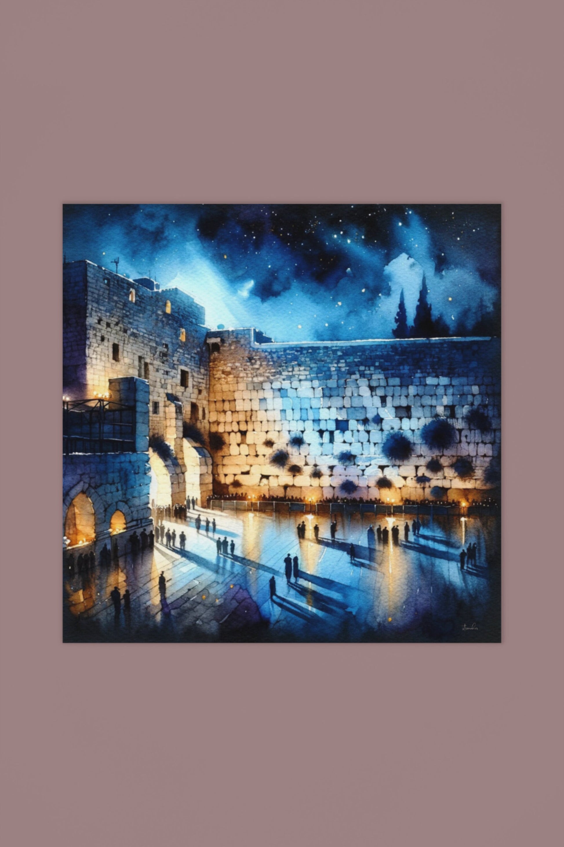 Kotel at Night 5, Jewish Wall art, Kotel wall, Western wall art, Israel art, Judaica gift