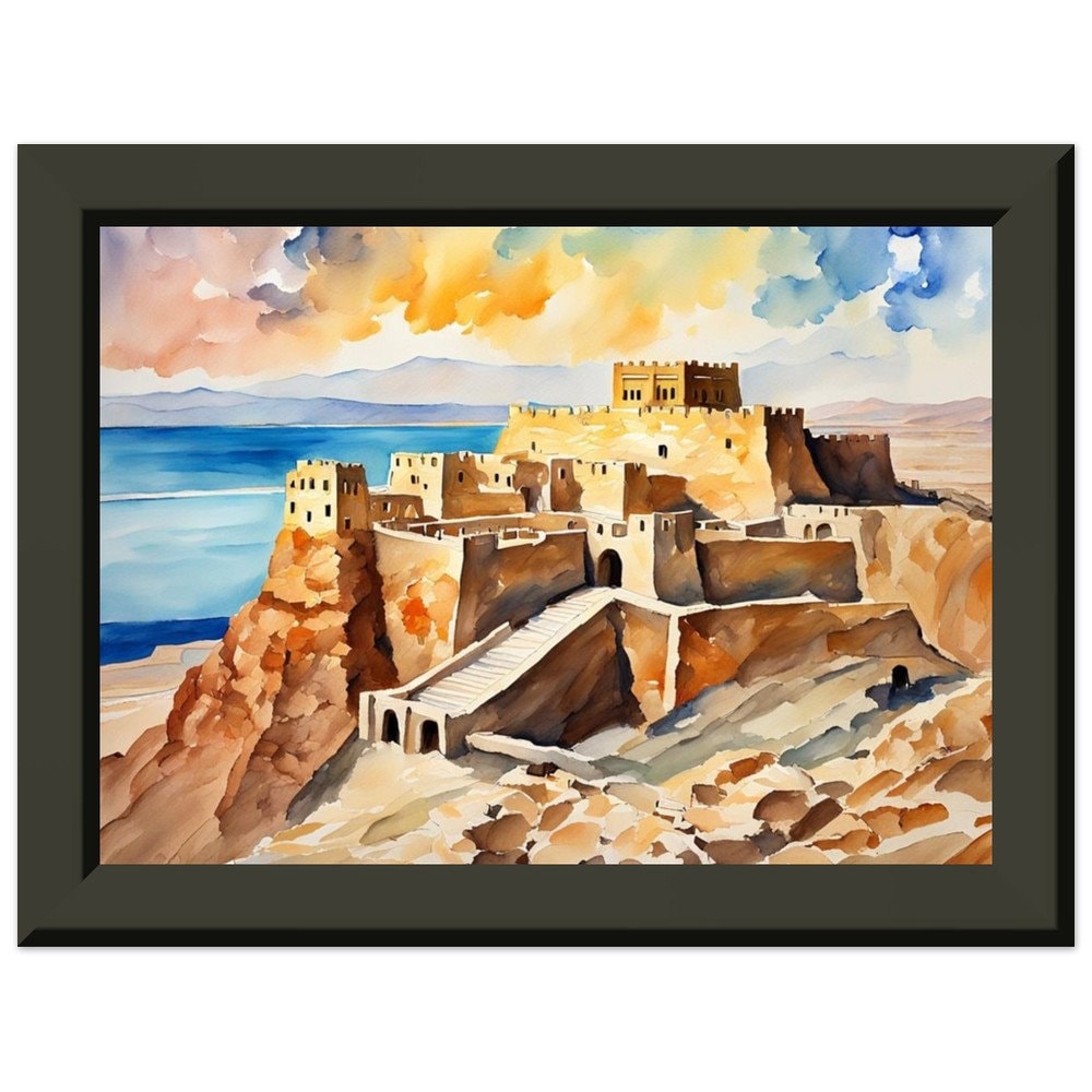 Masada painting, Israel history, Jewish art, judaica art