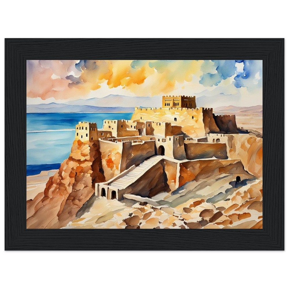 Masada painting, Israel history, Jewish art, judaica art