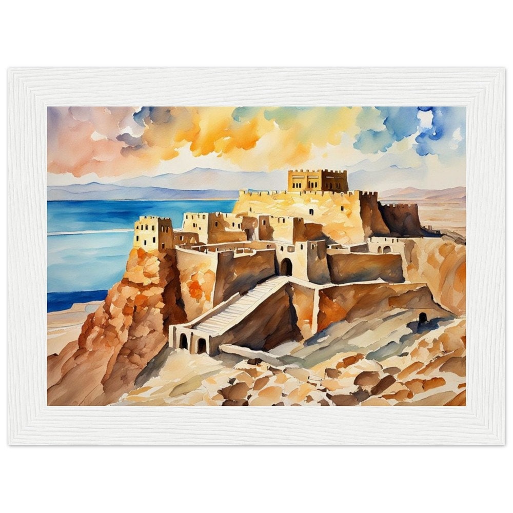 Masada painting, Israel history, Jewish art, judaica art