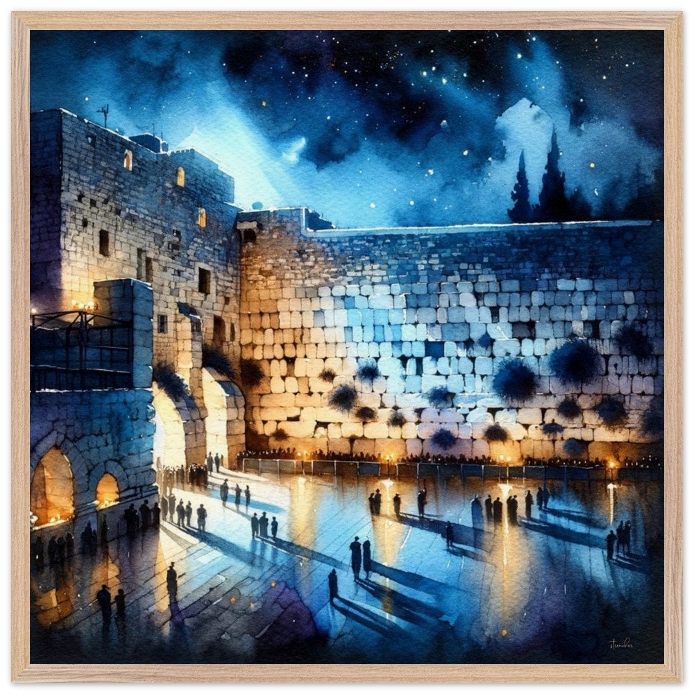 Kotel at Night 5, Jewish Wall art, Kotel wall, Western wall art, Israel art, Judaica gift