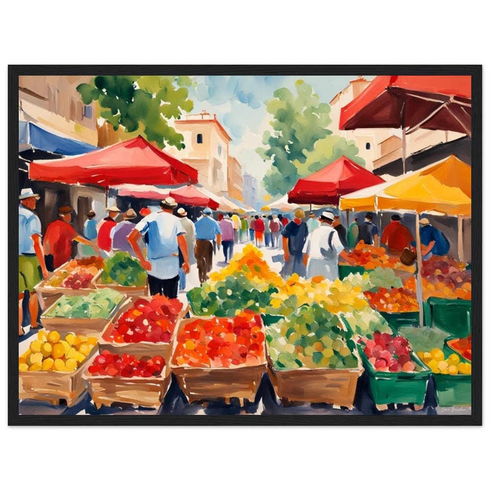 Shuk Painting – Israeli Marketplace Wall Art – Jewish Judaica Decor
