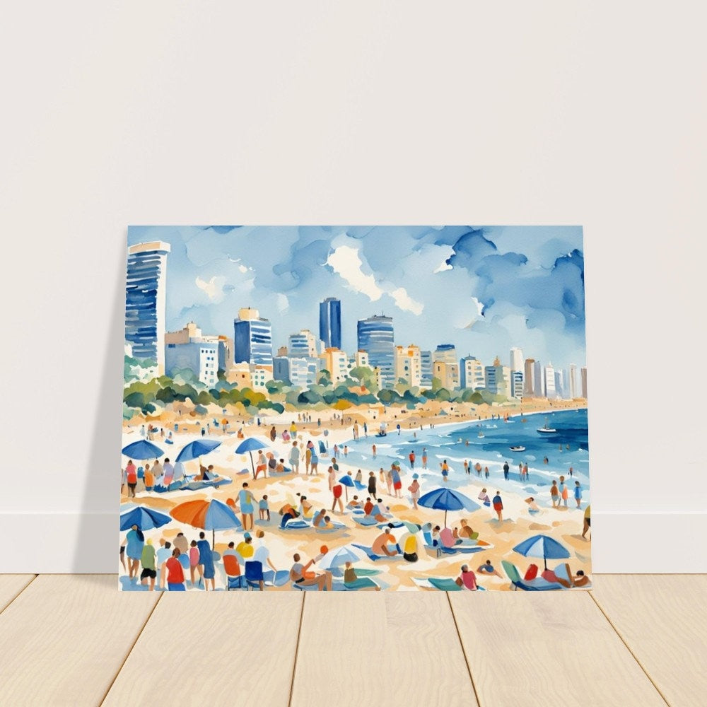 Tel Aviv beach, Israel art, Jewish home. Jewish art, Judaica gift, Jewish Pride