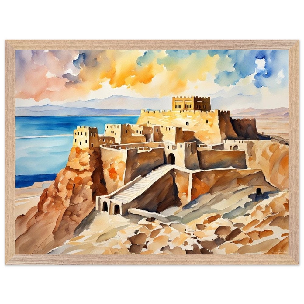 Masada painting, Israel history, Jewish art, judaica art