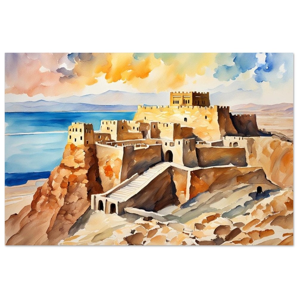 Masada painting, Israel history, Jewish art, judaica art