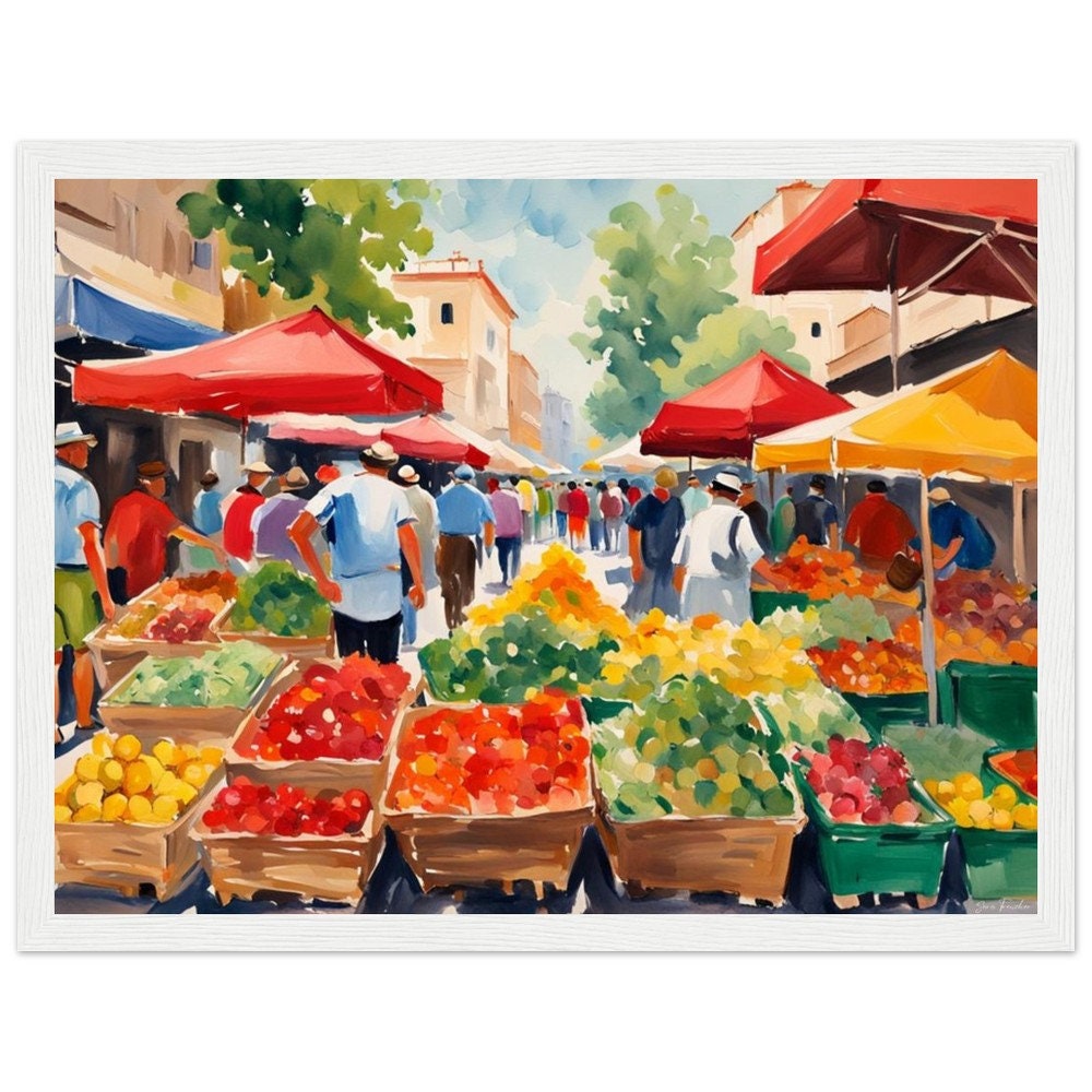 Shuk Painting – Israeli Marketplace Wall Art – Jewish Judaica Decor