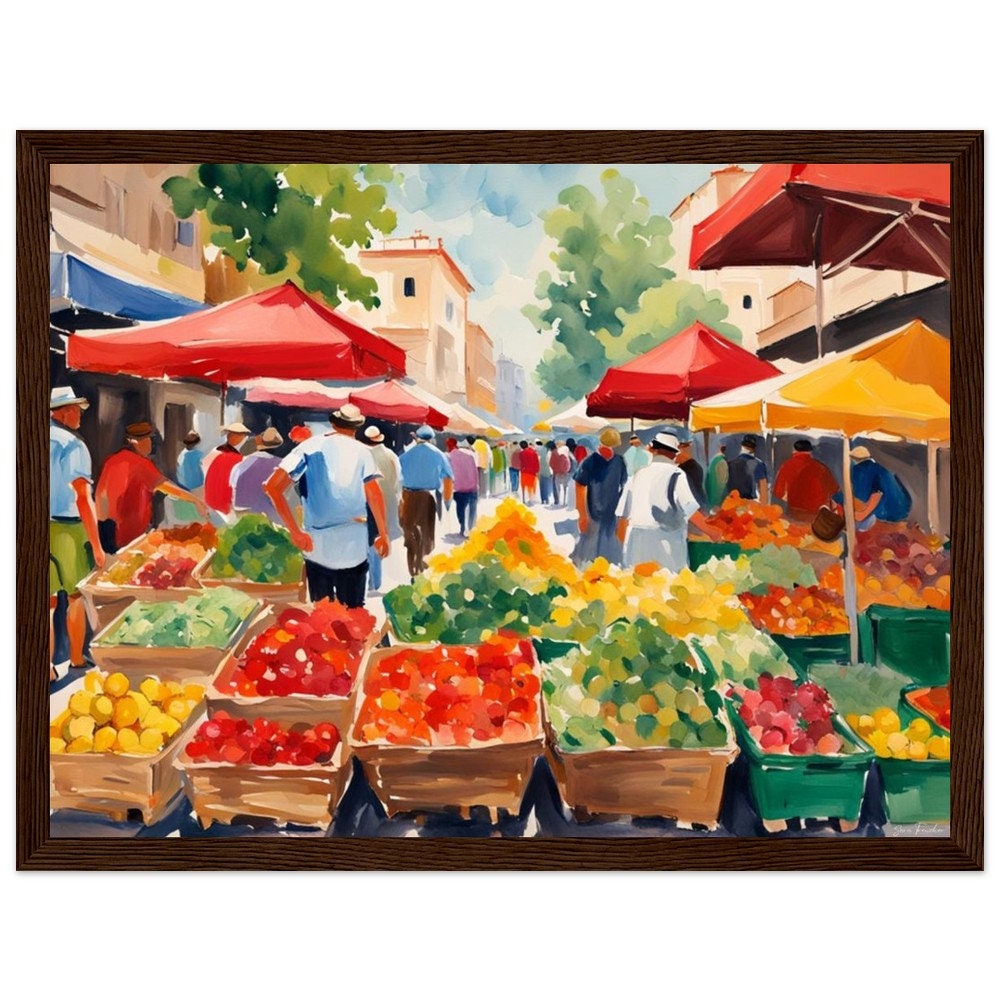 Shuk Painting – Israeli Marketplace Wall Art – Jewish Judaica Decor
