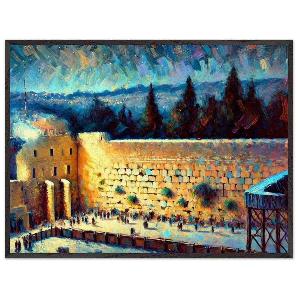 Kotel at Night 2 - Jewish Art, Judaica, Israel Art Print