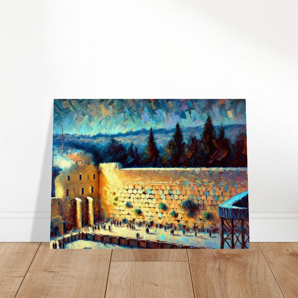 Kotel at Night 2 - Jewish Art, Judaica, Israel Art Print