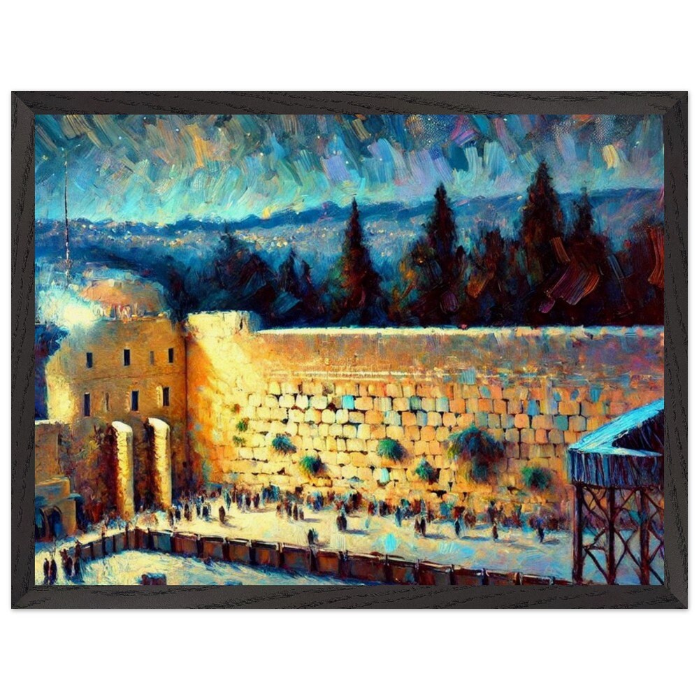 Kotel at Night 2 - Jewish Art, Judaica, Israel Art Print