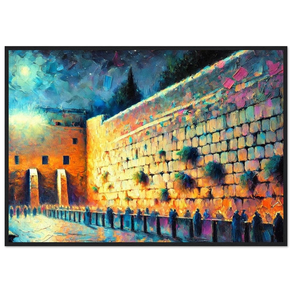 Kotel at Night 1 - Jewish Art, Judaica, Israel Art Print