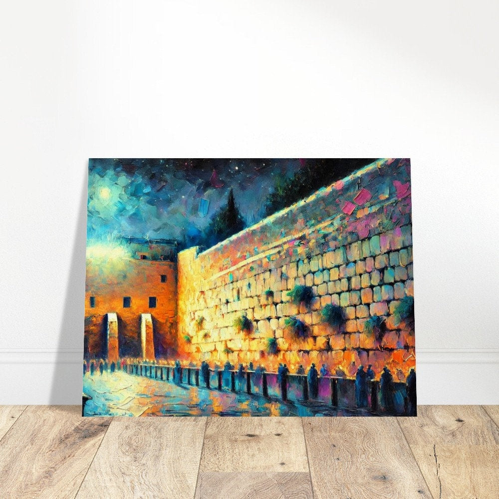 Kotel at Night 1 - Jewish Art, Judaica, Israel Art Print