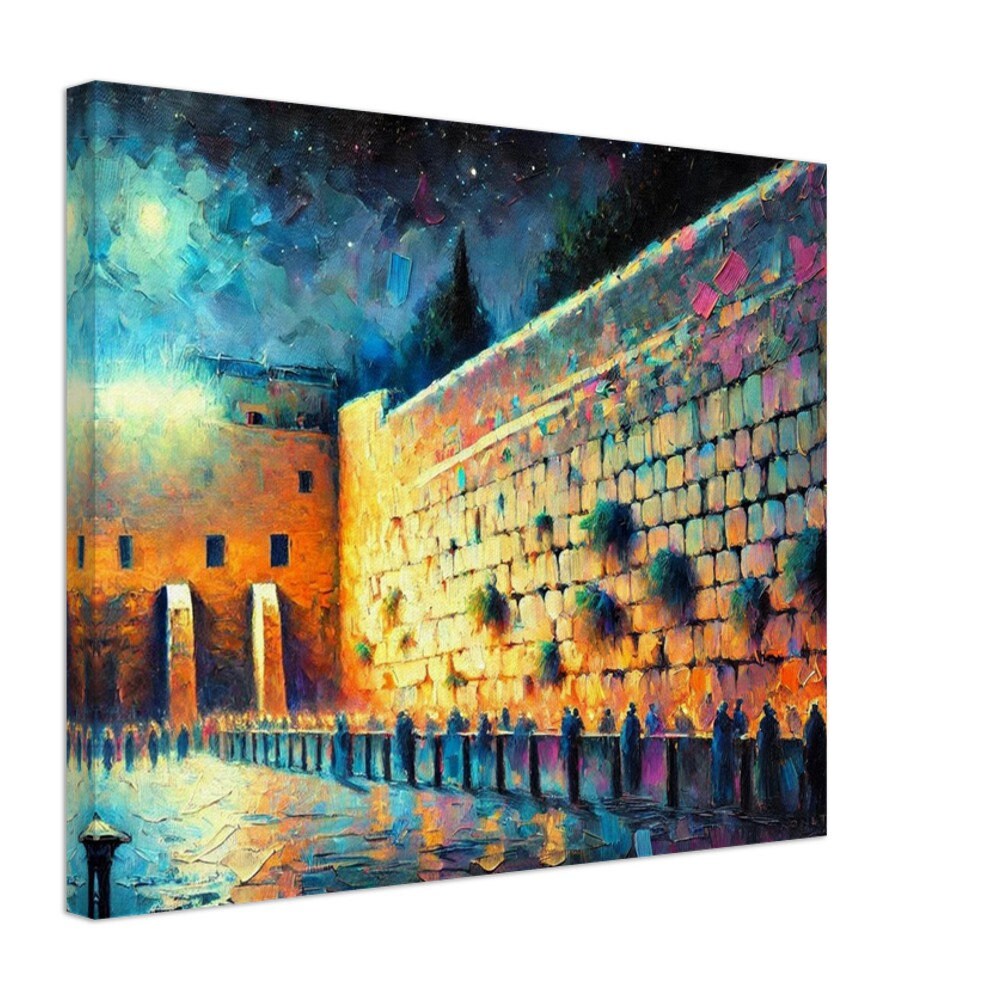 Kotel at Night 1 - Jewish Art, Judaica, Israel Art Print