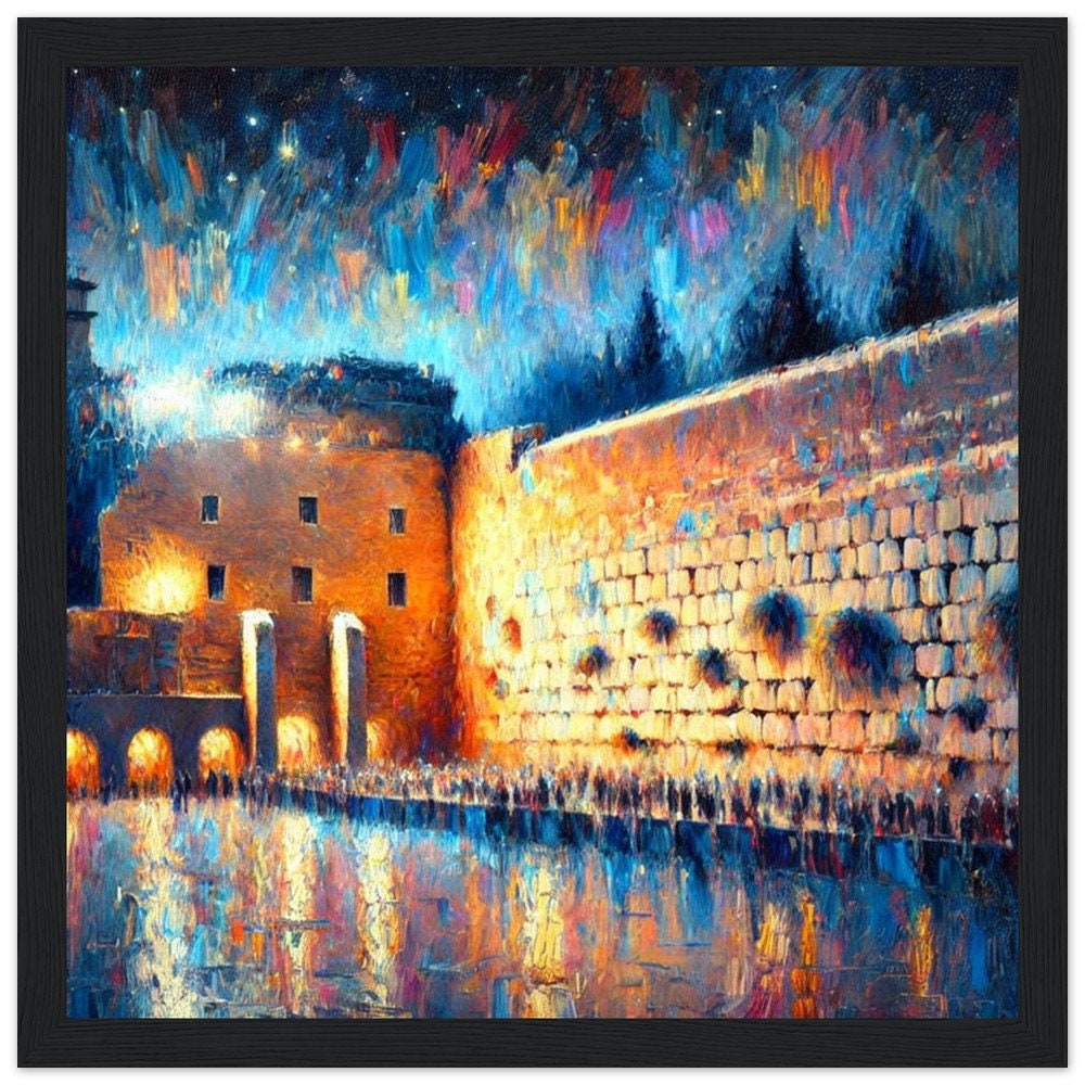 Kotel By Night 4, Jewish Wall art, Kotel wall, Western wall art, Israel art, Judaica gift, Kotel Painting - Jewish Home, Judaica Déco