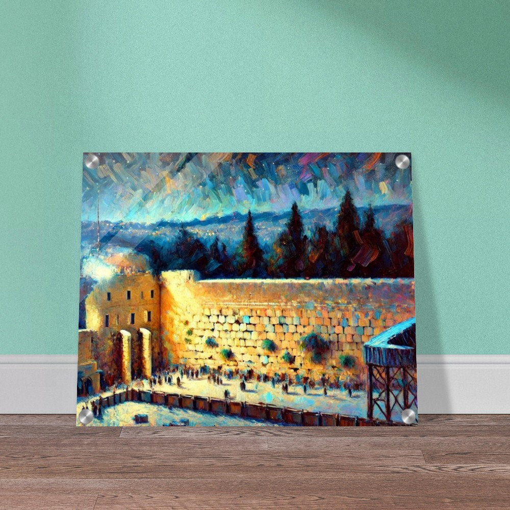 Kotel at Night 2 - Jewish Art, Judaica, Israel Art Print