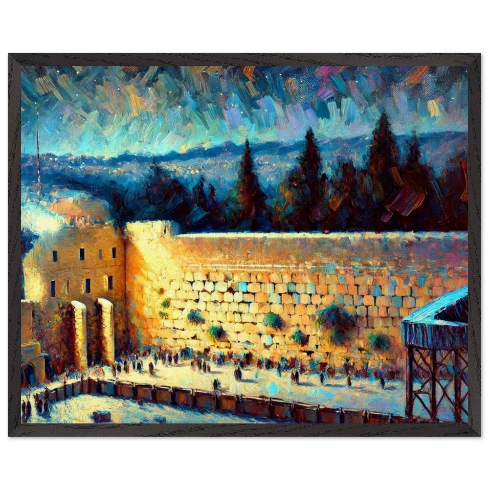 Kotel at Night 2 - Jewish Art, Judaica, Israel Art Print