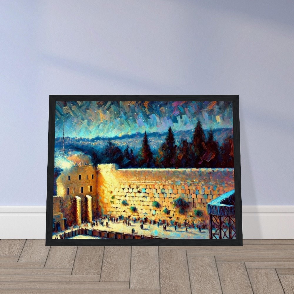 Kotel at Night 2 - Jewish Art, Judaica, Israel Art Print