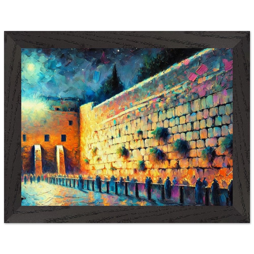 Kotel at Night 1 - Jewish Art, Judaica, Israel Art Print