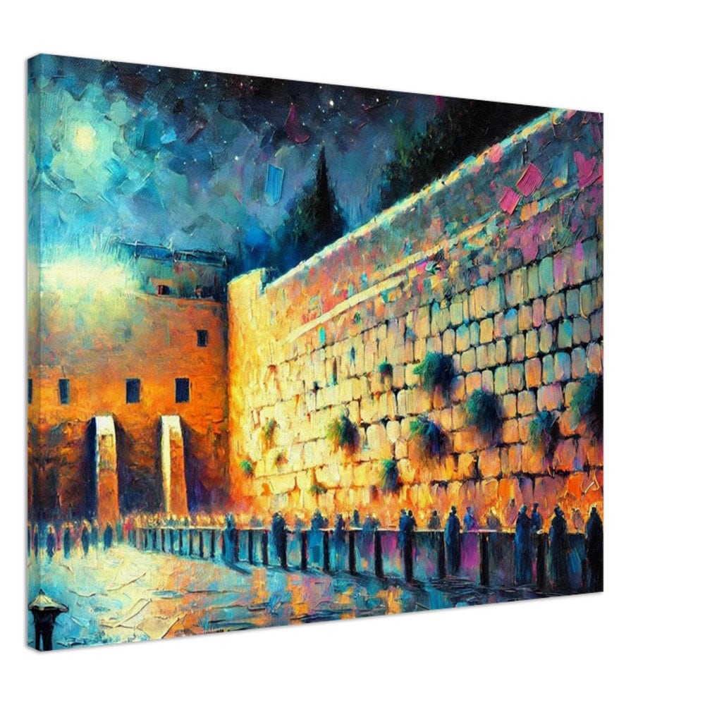 Kotel at Night 1 - Jewish Art, Judaica, Israel Art Print