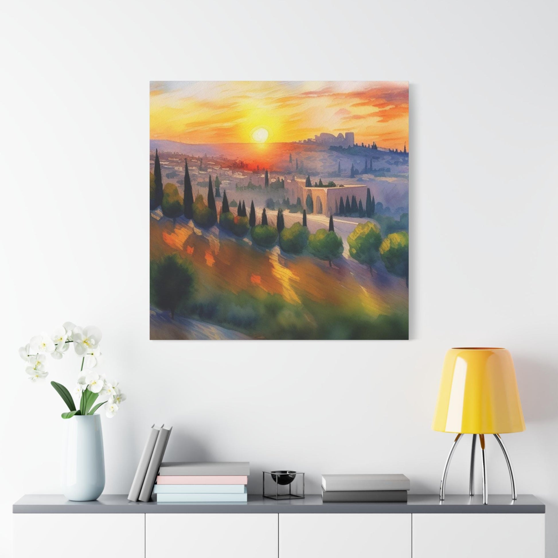 Jerusalem Hills - Jewish Art on Canvas