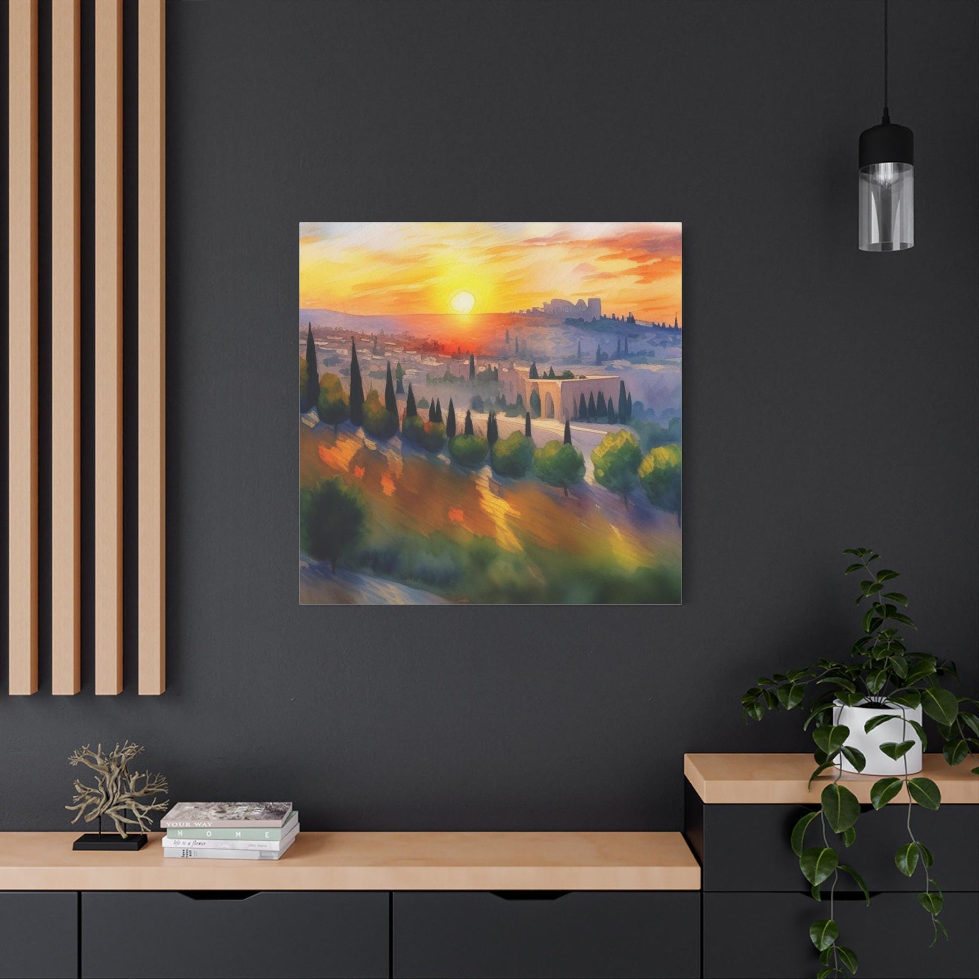 Jerusalem Hills - Jewish Art on Canvas