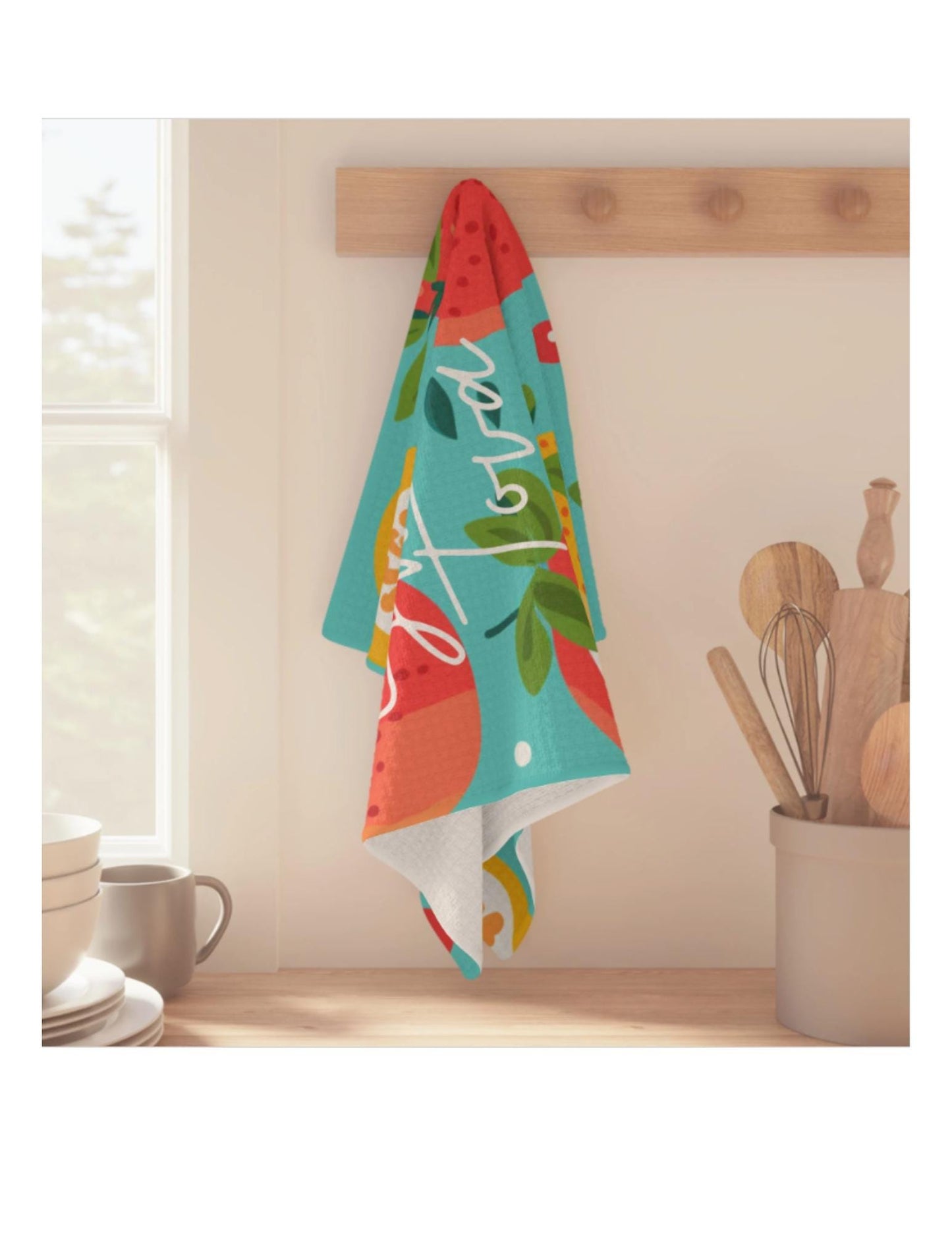 Rosh Hashanah and High Holidays Tea Towels Apple & Pomegranates Pattern