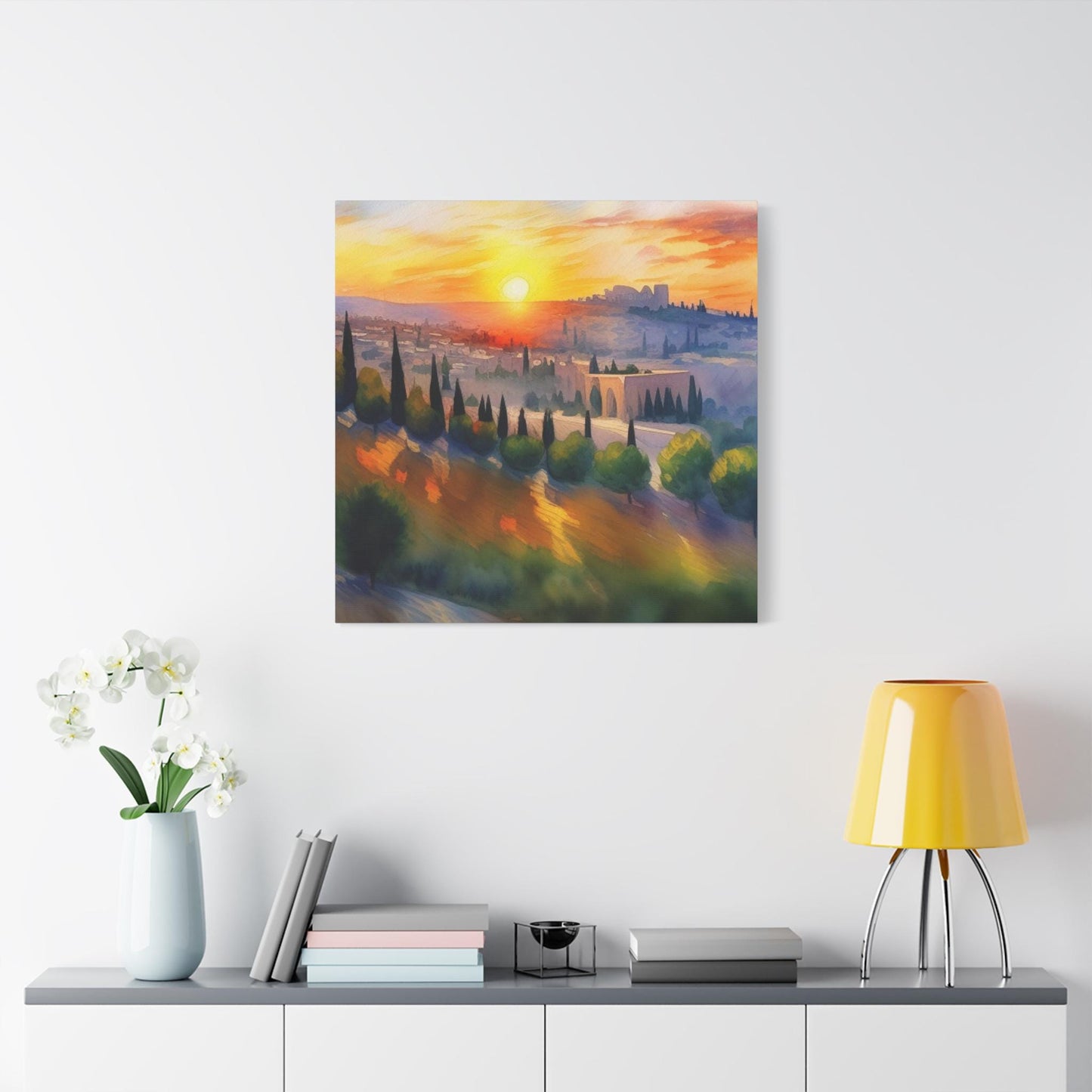 Jerusalem Hills - Jewish Art on Canvas