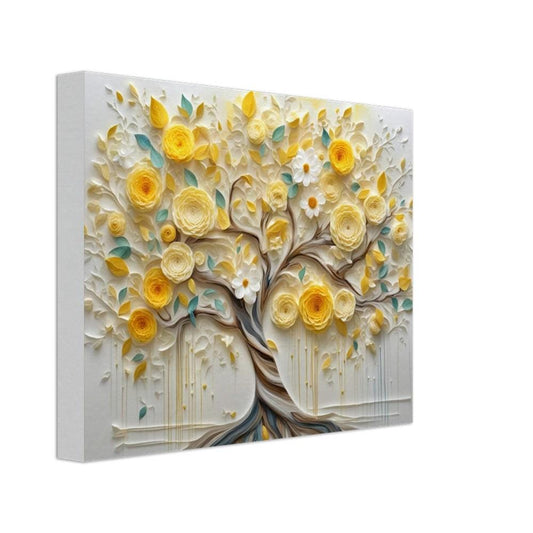 Yellow Tree of Life – Papercut Style Print for Modern Jewish Home Decor
