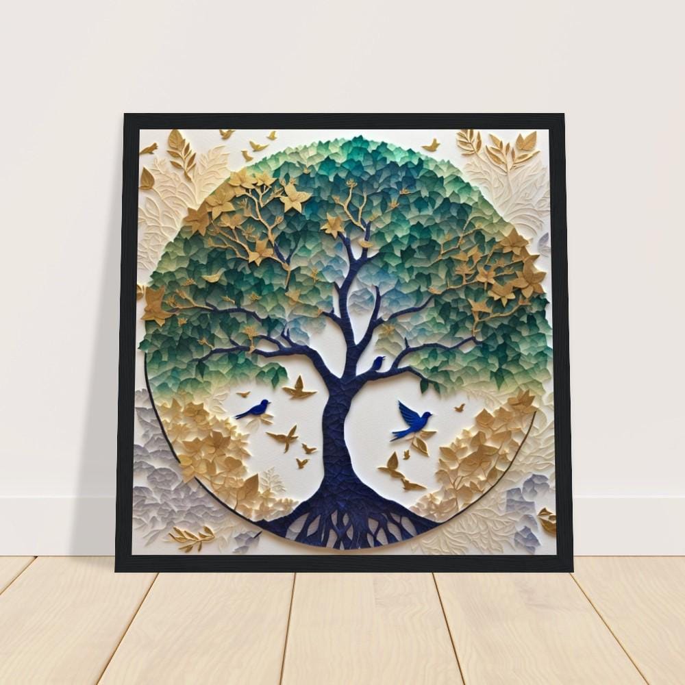 Tree of Life Papercut Style – A Stunning Judaica Art Print