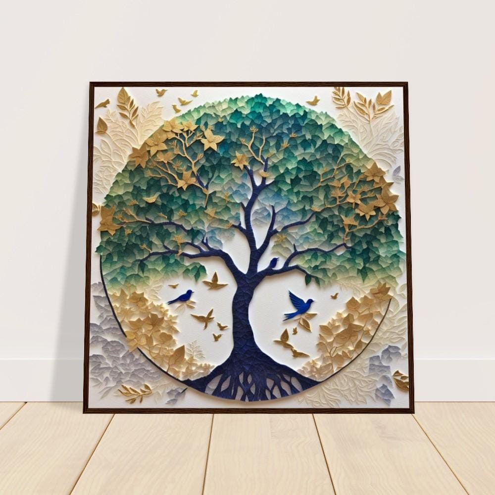 Tree of Life Papercut Style – A Stunning Judaica Art Print