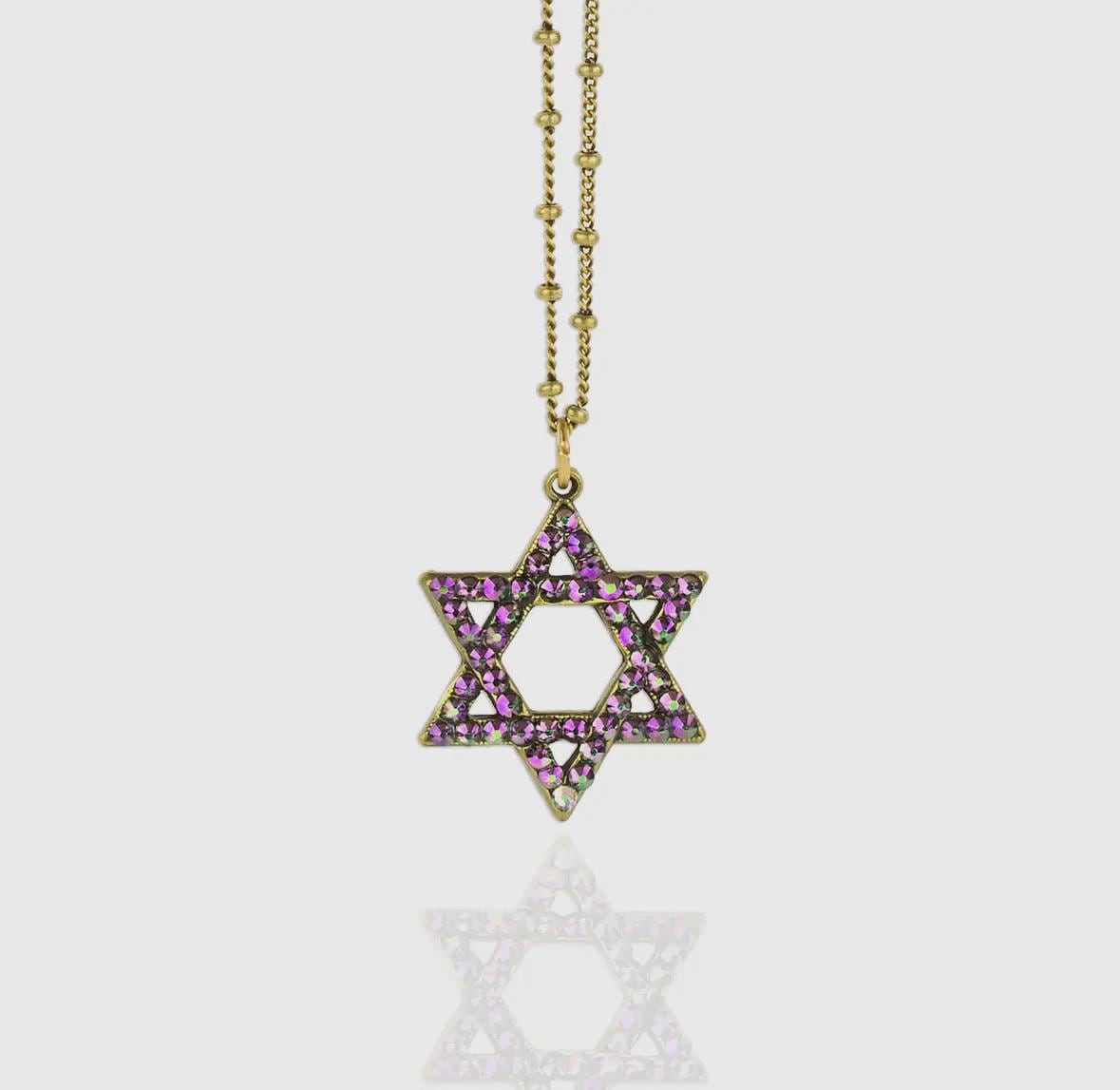 Crystal Star of David Necklace - unique Jewish necklace - Judaica gift- Chanukah gift