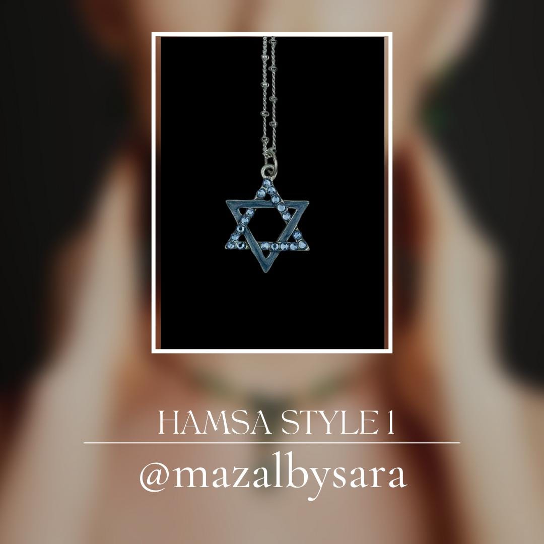 Color Variety Star of David Necklace