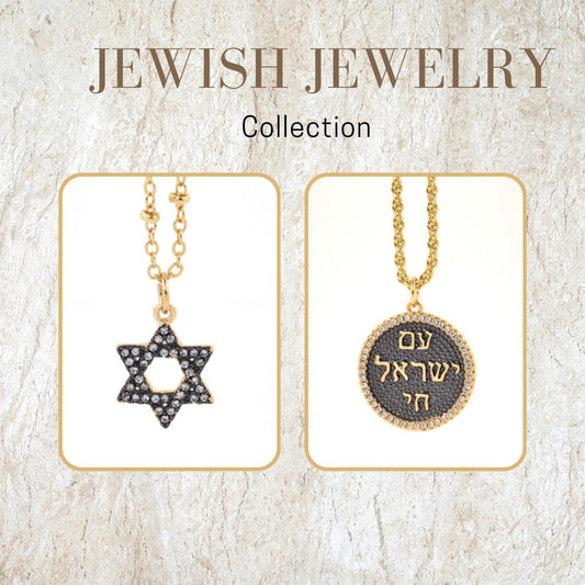 Star of David Necklace or "Am Yisrael Chai" Pendant 18k Gold-Plated – Religious Jewish Jewelry for Men and Women