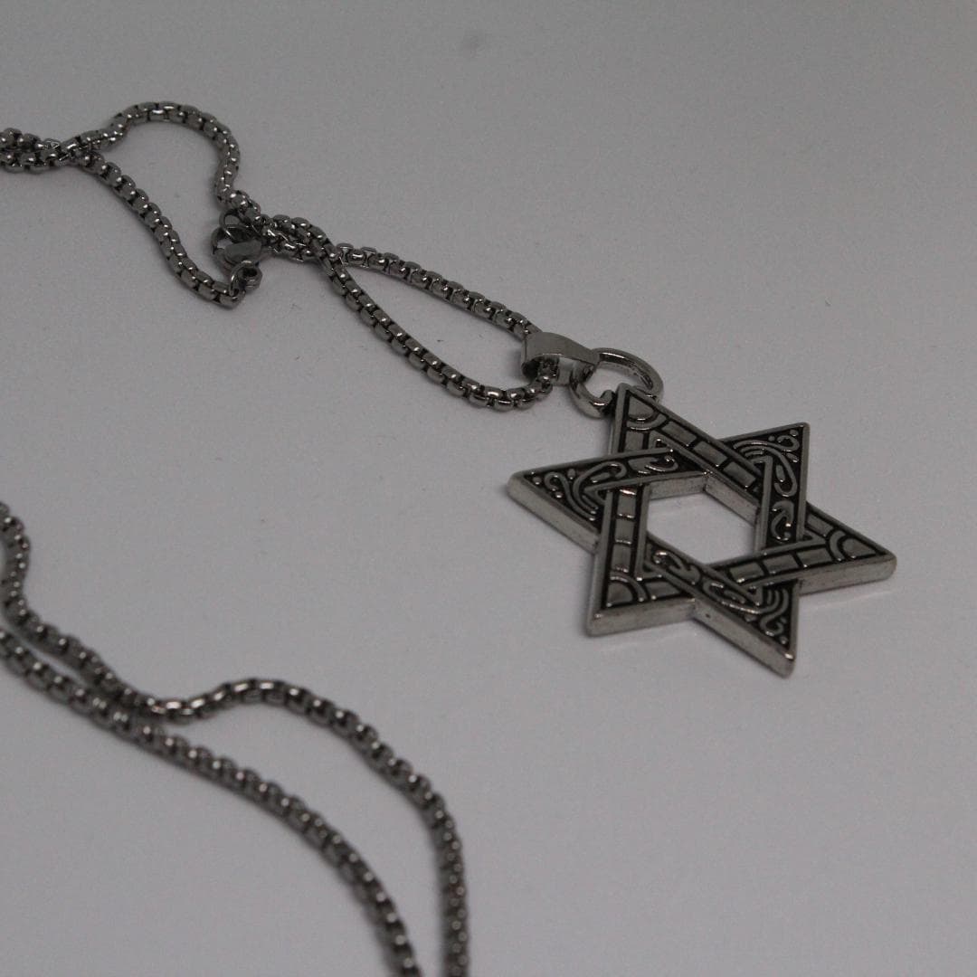 Stainless Steel Star of David Necklace, Jewish man necklace- ships within 24 hoursships within 24 hours