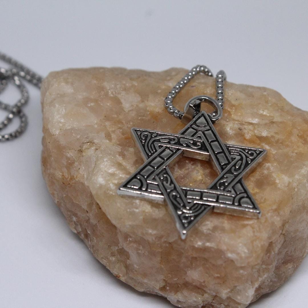 Stainless Steel Star of David Necklace, Jewish man necklace- ships within 24 hoursships within 24 hours