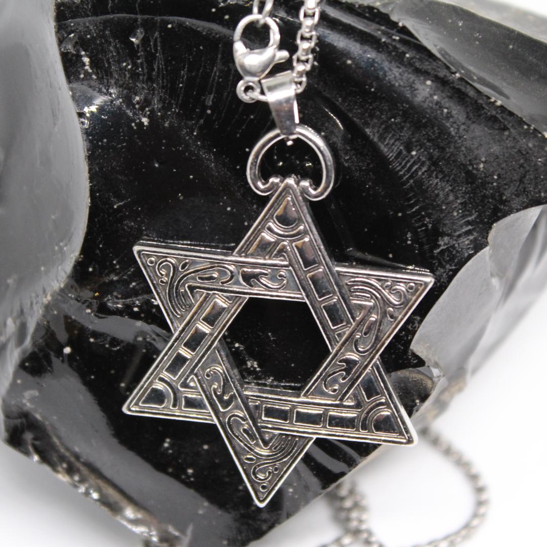 Stainless Steel Star of David Necklace, Jewish man necklace- ships within 24 hoursships within 24 hours