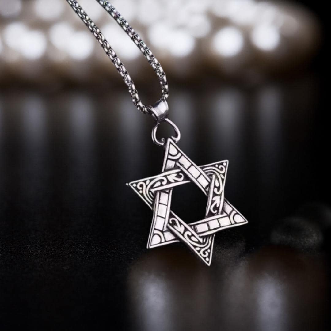 Stainless Steel Star of David Necklace, Jewish man necklace- ships within 24 hoursships within 24 hours