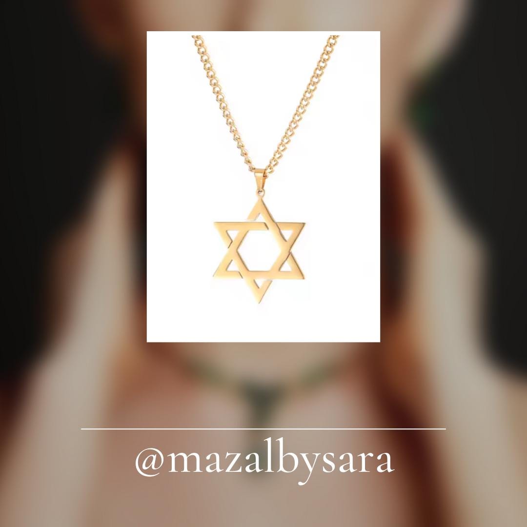 Stainless Steel and Gold-Plated Star of David Necklace – Religious necklace for all- ships within 24 hoursships within 24 hours