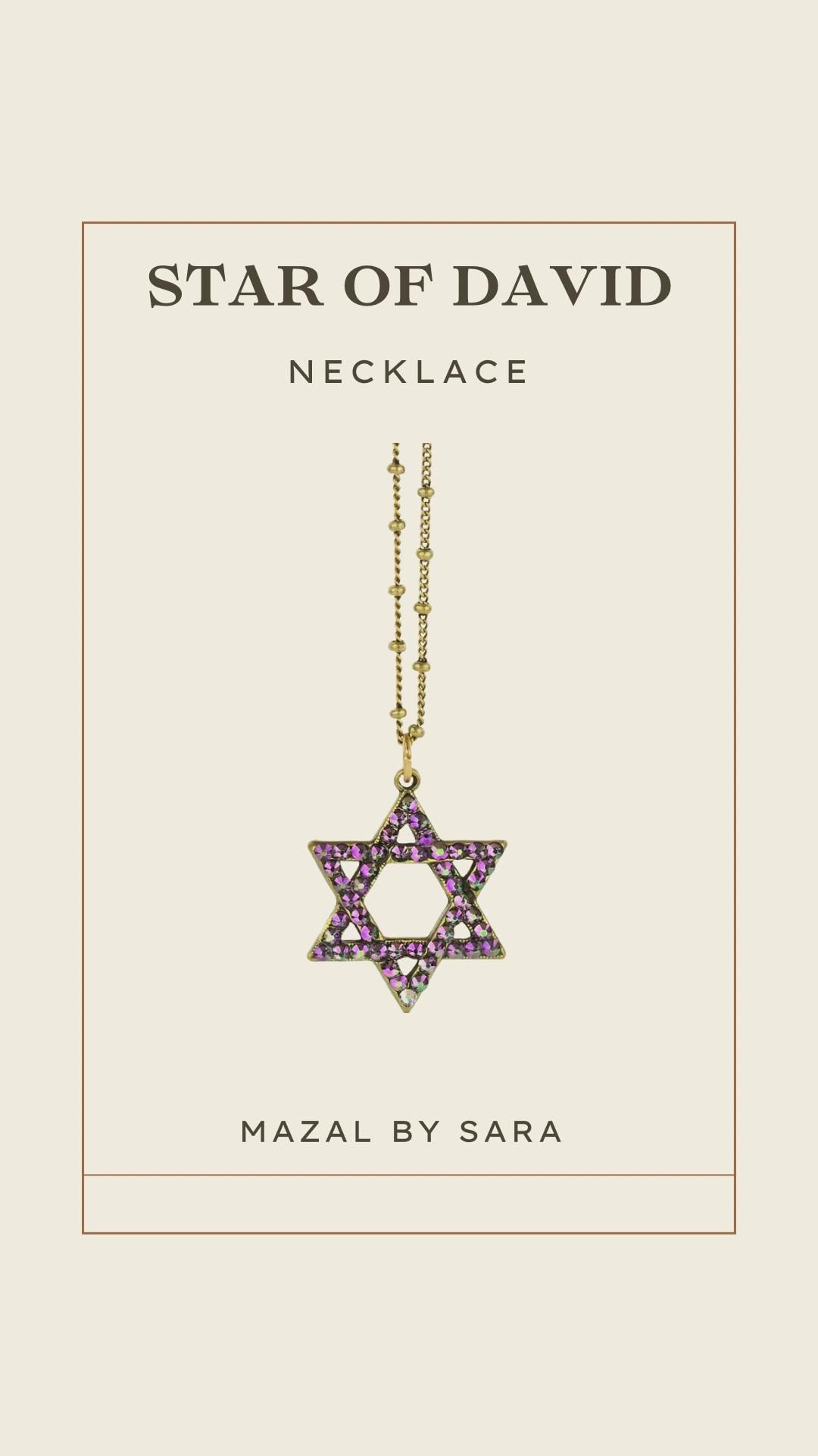 Crystal Star of David Necklace - unique Jewish necklace - Judaica gift- Chanukah gift