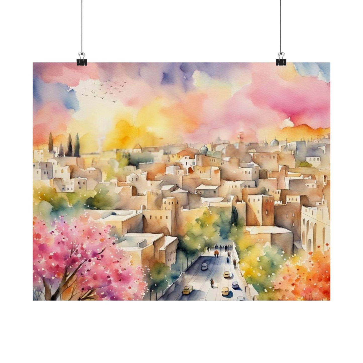 Jerusalem Watercolor Art