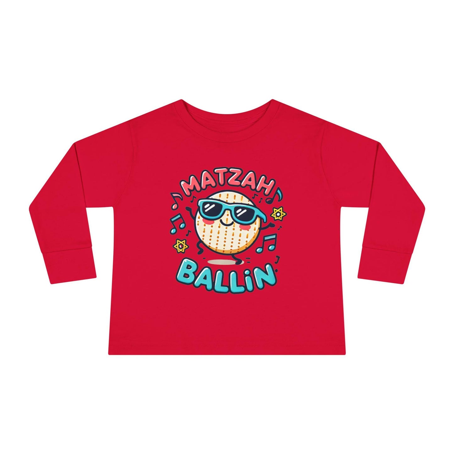 Matzah Ballin Toddler Long Sleeve Tee, Fun Passover Shirt, Cute Kid's Holiday Apparel, Toddler Gift, Jewish Celebration Wear