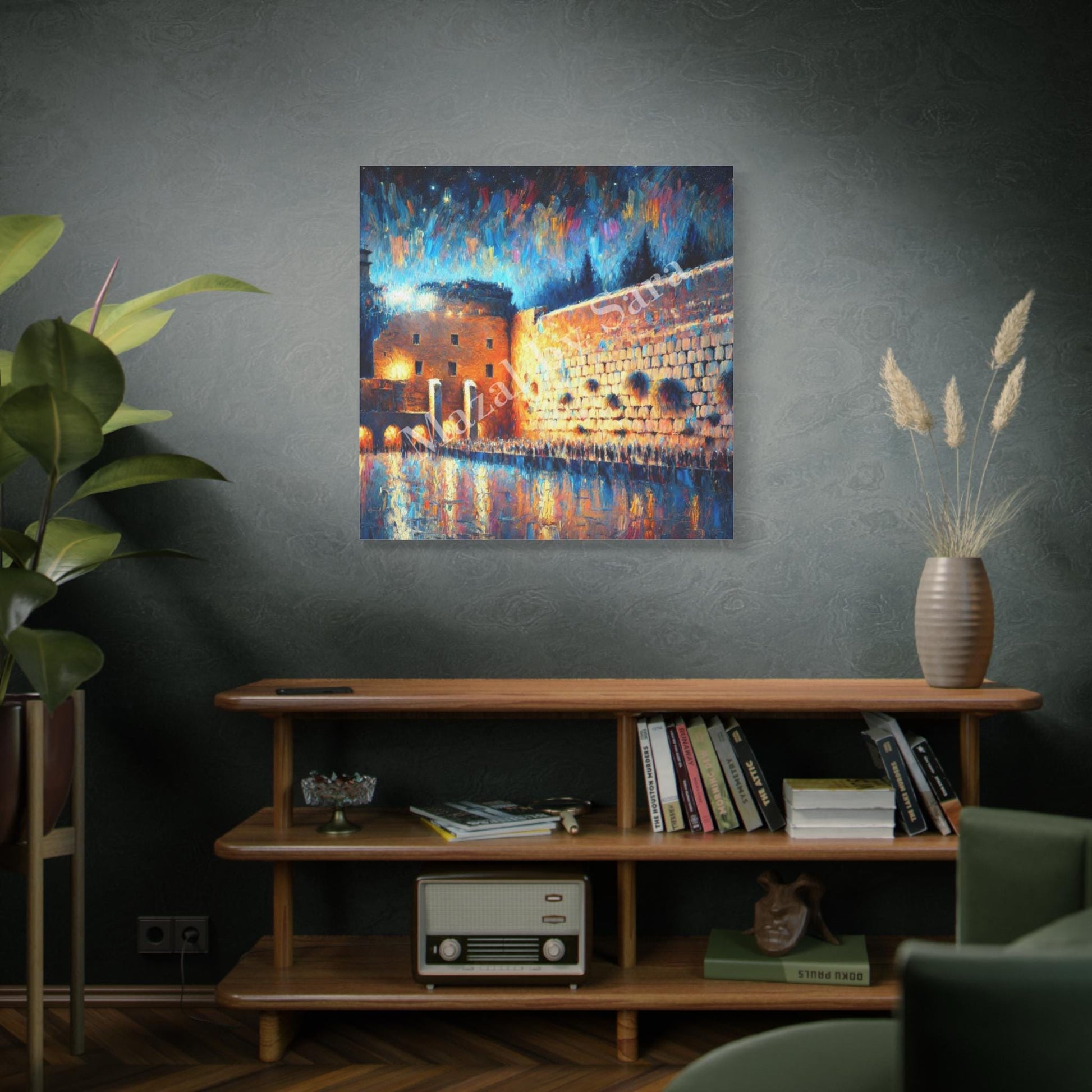 Kotel By Night 4, Jewish Wall art, Kotel wall, Western wall art, Israel art, Judaica gift, Kotel Painting - Jewish Home, Judaica Déco