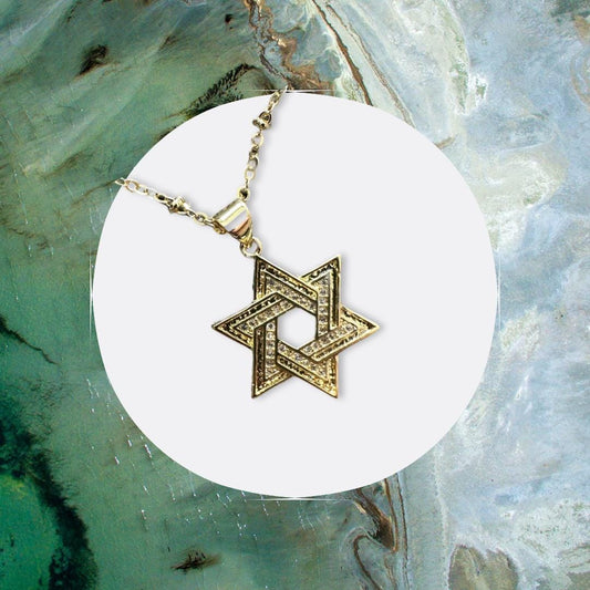 Gold Star of David Necklace