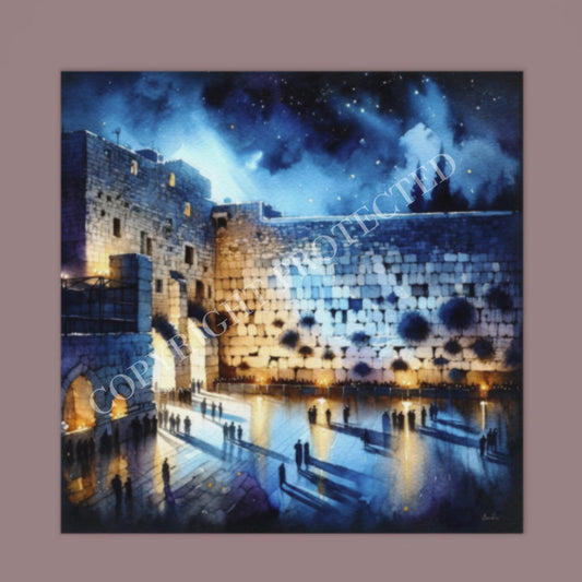 Kotel at Night 5, Jewish Wall art, Kotel wall, Western wall art, Israel art, Judaica gift