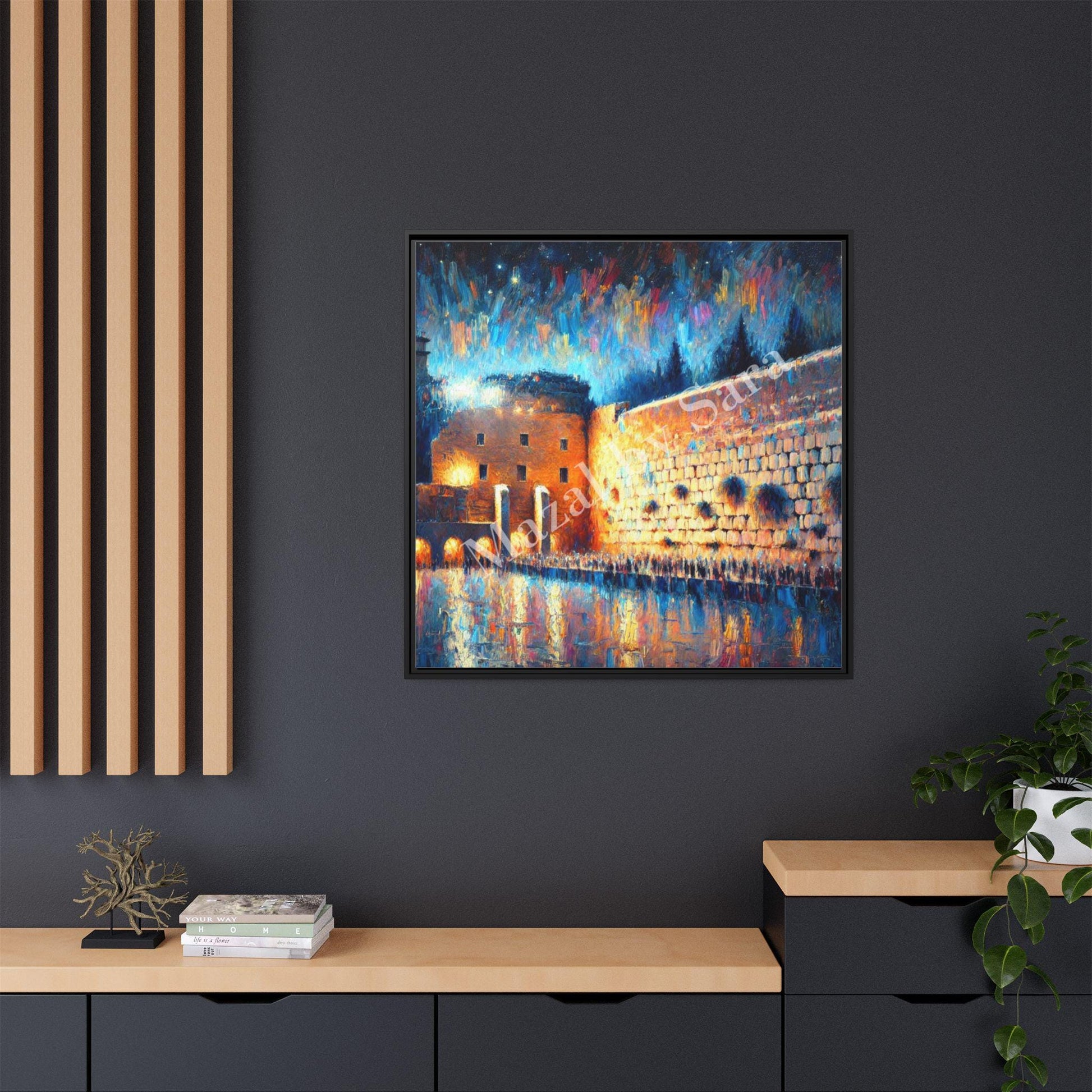 Kotel By Night 4, Jewish Wall art, Kotel wall, Western wall art, Israel art, Judaica gift, Kotel Painting - Jewish Home, Judaica Déco
