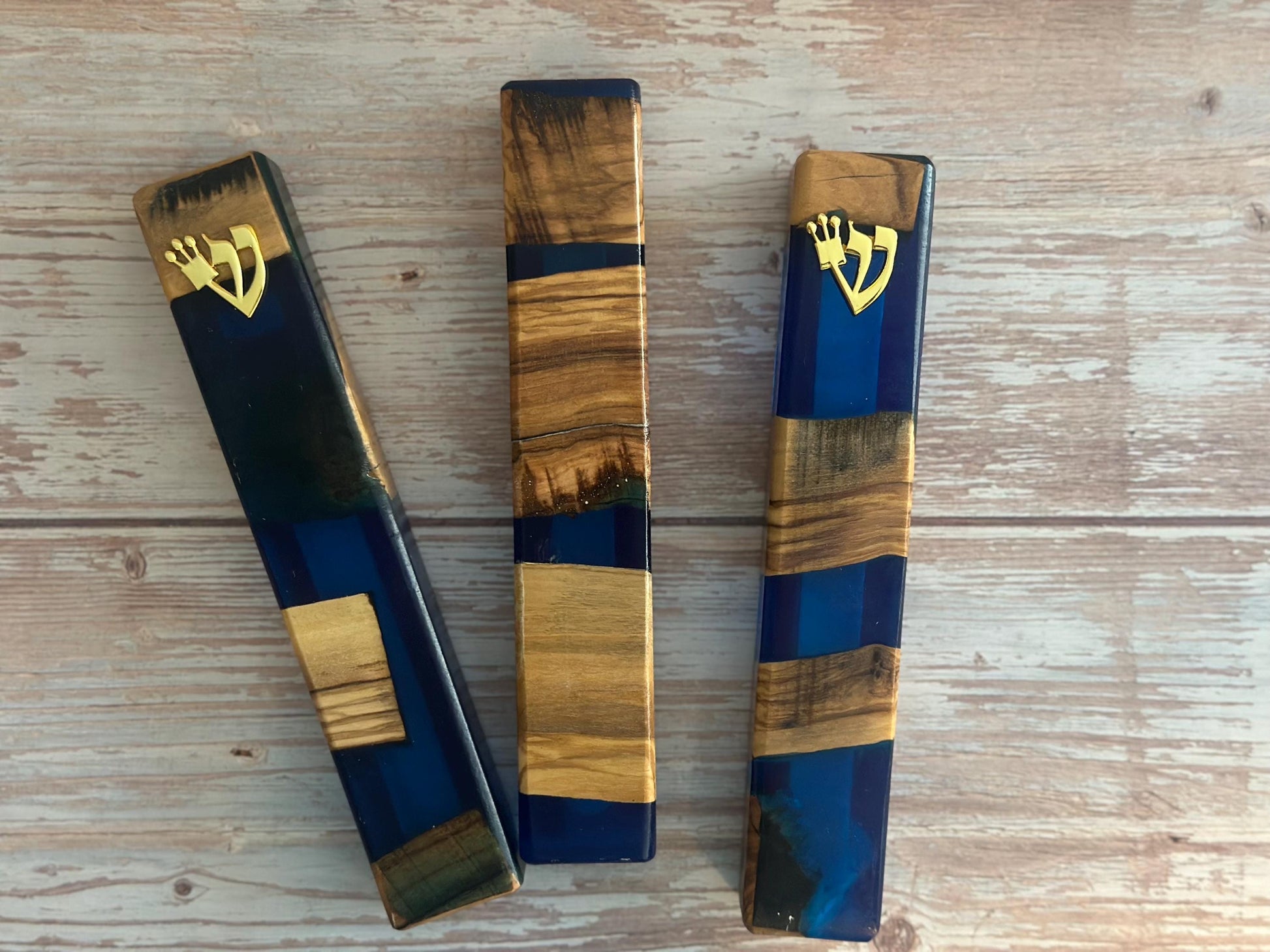 Color Resin Mezuzah for Doorway with Scroll, Jewish Wedding Gift