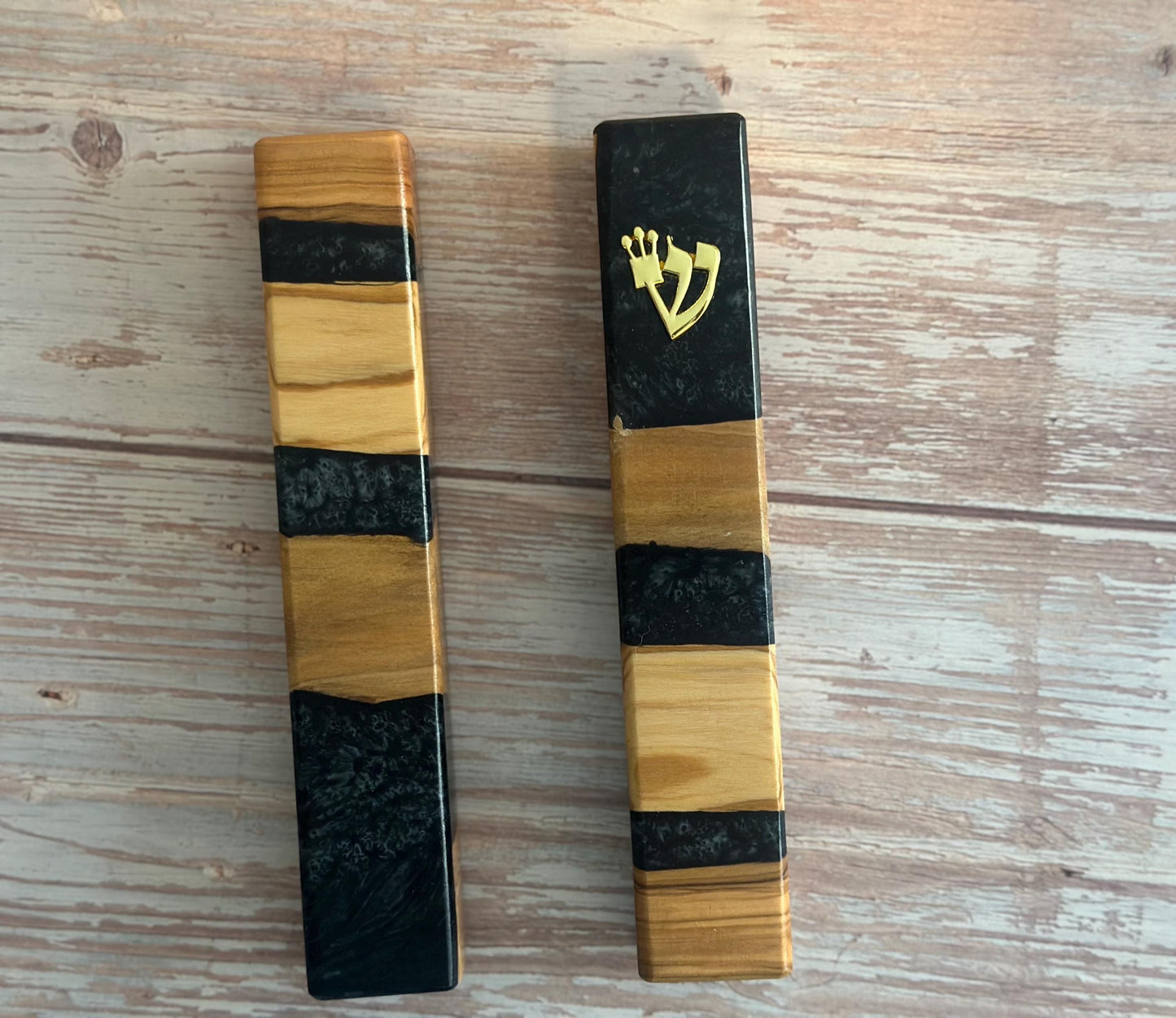 Color Resin Mezuzah for Doorway with Scroll, Jewish Wedding Gift