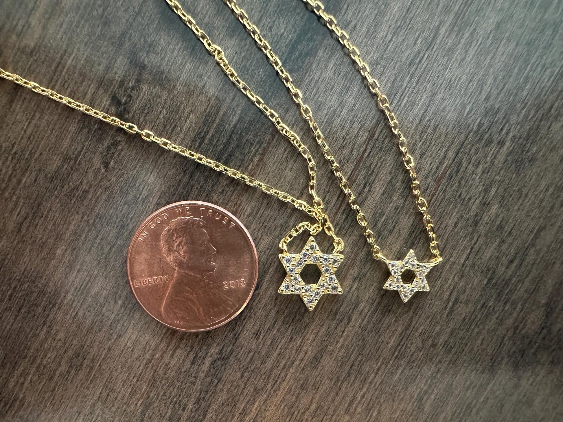 Teeny Tiny Star of David Necklace – 925 Sterling Silver or 14K Gold Plated