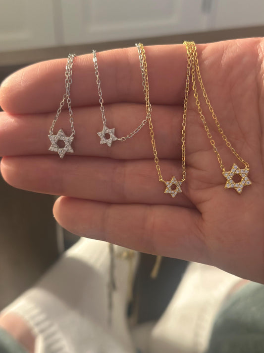 Teeny Tiny Star of David Necklace – 925 Sterling Silver or 14K Gold Plated